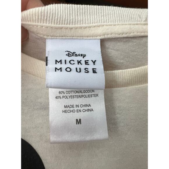 Disney Women's Mickey Mouse Graphic T-Shirt Short Sleeve Cream Size Medium - Picture 5 of 8